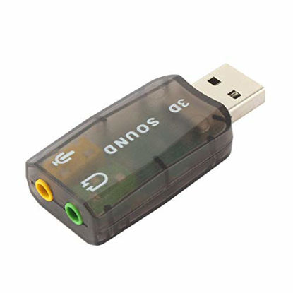 Picture of Qsincth USB2.0 Audio Headset Headphone Earphone Mic Microphone Jack Converter Adapter with Dynamic Surround Background Sound Effect