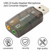 Picture of Qsincth USB2.0 Audio Headset Headphone Earphone Mic Microphone Jack Converter Adapter with Dynamic Surround Background Sound Effect
