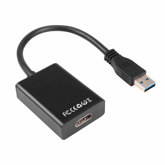 Picture of USB 3.0 to HDMI Video Adapter Cable Adapter with Audio Output Multiple Monitors Full HD 1080P Converter for Computer Laptop (Black)