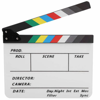 Picture of Movie Clapboard, Acrylic Movie Director Scene Clapper Board TV Action Board Film Cut Prop with Pen for Shoot Props, Clapperboard(Color whiteboard PAV1, Animal)