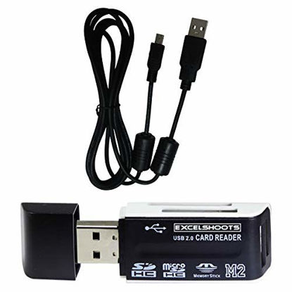 Picture of Excelshoots USB Works for Canon EOS 80D DSLR Camera, USB Computer Cord/Cable for Canon EOS 80D DSLR Camera+ Card Reader