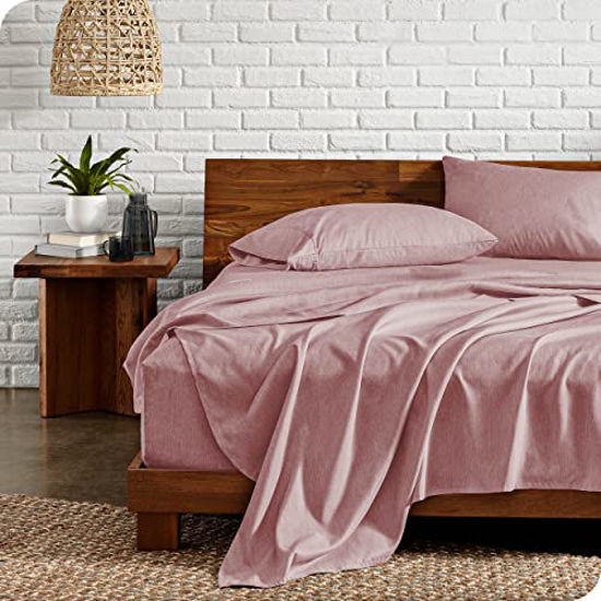 Picture of Bare Home Queen Sheet Set - Luxury 1800 Ultra-Soft Microfiber Queen Bed Sheets - Double Brushed - Deep Pockets - Easy Fit - 4 Piece Set - Bedding Sheets & Pillowcases (Queen, Heathered Rosewood)