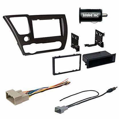 Picture of Car Radio Stereo Single Double Din Dash Kit Harness for 2013-2015 Honda Civic