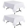 Picture of sancua 2 Pack White Tablecloth 54 x 54 Inch, Stain and Wrinkle Resistant Square Table Cloth - Washable Polyester Table Cover for Dining Table, Buffet Parties and Camping