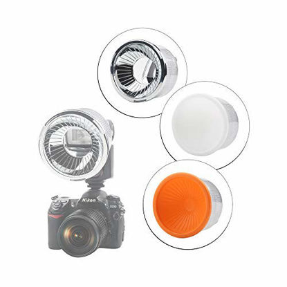 Picture of Clear Lambency Flash Diffuser for Speedlite, Universal Flash Diffusor + White/Orange/Silver Dome Cover Set for Camera Photography (Clear)