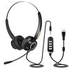 Picture of Computer Headset with Microphone Noise Canceling, Wired USB and 3.5mm Jack Business Headset with Volume Control, Light Comfortable PC Headphones for Call Center, Home Office, Phones, PC, PS4, Skype