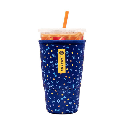 Picture of Sok It Java Sok Reusable Neoprene Insulator Sleeve for Iced Coffee Cups (Paws and Bones, Large: 30-32oz)