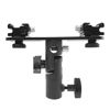 Picture of PhotoTrust Double Metal Flash Bracket Swivel Bracket Umbrella Holder Studio Tilting Bracket Compatible with Canon, Nikon, Pentax, Olympus, Sony