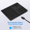 Picture of Bluetooth Numeric Keypad with Multiple Shortcuts 34 Keys Rechargeable Number Pad Wireless Portable Slim Number Pad for iPad/Laptop/PC Compatible with Windows Android iOS System