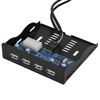 Picture of Limouyin Floppy Front Panel 3.5'' 4 Port USB2.0 HUB Floppy Front Panel 9 Pin to 4 Interface USB 2.0 HUB for Computer PC