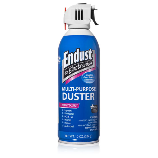 Picture of Endust for Electronics, Compressed Air Can for Electronics, Computers, Keyboards, Multi-Purpose Disposable Compressed Dusters, Canned Air for Cleaning Dust, Contains Bitterant, 10 oz, 1 Pack (11384)