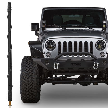 Picture of 13 Inch Antenna for Jeep Wrangler Gladiator JK JL JKU JLU JT Rubicon Sahara Willys Sport Mojave 2007-2022, Jeep Wrangler Gladiator Accessories, Jeep FM AM Radio Reception, Rotatable Bevel Head