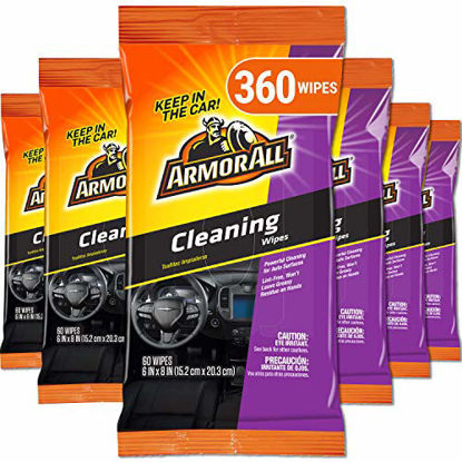 Picture of Interior Car Cleaning Wipes by Armor All, Car Wipes for Dirt and Dust, 60 Count Each, 6 Pack