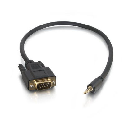 Picture of C2G 02444 Velocity DB9 Male to 3.5mm Male Serial RS232 Adapter Cable, Black (1.5 Feet, 0.45 Meters)