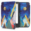 Picture of kwmobile Case Compatible with Kobo Clara HD - Case PU e-Reader Cover - Moon and Mountains Gold/Coral/Dark Blue