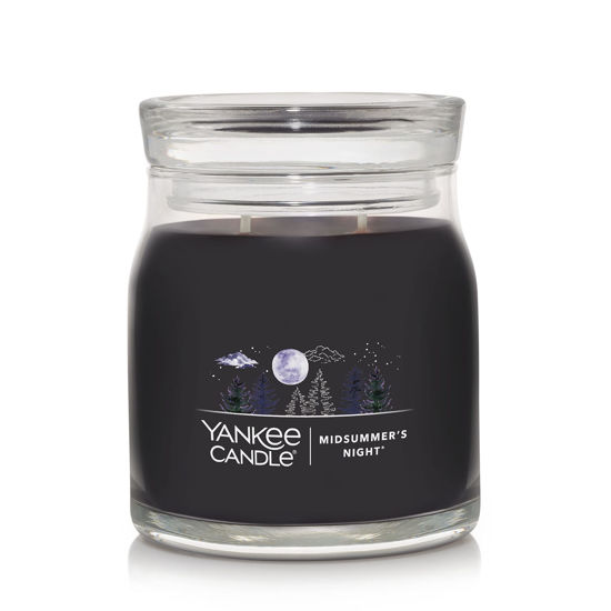 Picture of Yankee Candle MidSummer's Night Scented, Signature 13oz Medium Jar 2-Wick Candle, Over 35 Hours of Burn Time