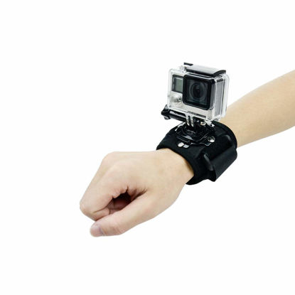 Picture of GOHIGH Wrist Scuba Mount for GoPro Hero 10 9 8 7 6 5 4 3 Action Camera Wrist Strap, DJI OSMO Action, Xiaoyi, AKASO,360 Degree Rotary Cycling Mount Arm Band Holder