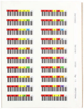 Picture of Quantum 100x Data Cartridge Bar Code Labels, Lto Ultrium LTO7 Series 7 (000101 000200)
