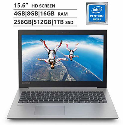 Picture of 2019 Lenovo Premium 15.6" HD Laptop, Intel Pentium Silver N5000 Quad-Core Up to 2.7 GHz, 4Gb|8Gb|16Gb Ram, 256Gb|512Gb|1Tb SSD, Wireless-AC, Bluetooth, Windows 10, Platinum Gray, 15-15.99 inches