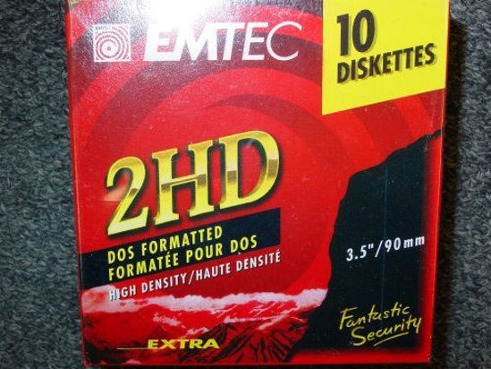 Picture of EMTEC 3.5" DOUBLE SIDED HIGH DENSITY IBM FORMATTED DISKETTES10-PACK