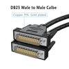 Picture of DB25 Cable Copper Wire DB25 Male to Male Cable 10ft, Double Shielded with foil & Metal Braided. Gold Plated D-SUB 25 pin to pin RS232 Serial Cable 10Foot Black