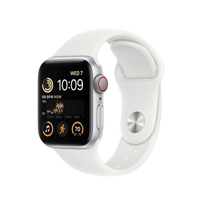 Picture of Apple Watch SE (2nd Gen) (GPS + Cellular 40MM) Silver Aluminum Case with White Sport Band (Renewed)