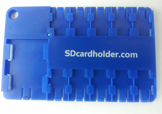 Picture of Micro SD Card Holder Case Blue Holds 10 Micro SD Memory Cards and 1 Adapter. US Shipper!