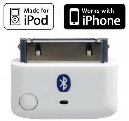 Picture of KOKKIA i10 (White) : Apple MFi Certified Bluetooth Splitter Transmitter (to 2 Stereo Receivers).Compatible to Apple iPod,iPhone,iPad with 30-pin connector.Compatible streaming to 2 Sets Apple AirPods.