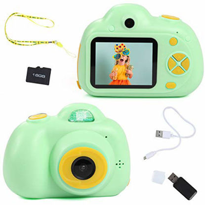 Picture of IQ Toys Digital Camera for Kids- Takes Pictures, Videos, and Digital Image Playback. USB Cable, 16 GB SD Card, and USB Card Reader Included (Green)