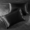 Picture of Satin Pillowcase 2 Pack - King Size (20"x40", Black) - Silky Pillow Cases for Hair and Skin - Satin Pillow Covers with Envelope Closure - Extra Soft Premium Microfiber