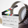 Picture of fosa Clap Board Acrylic Director Scene Clapperboard Director Cut Prop Acrylic+Metal+Wood TV Movie Action Board Film Cut Prop with Pen(Color/White)