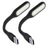 Picture of iMBPrice (2 Pack) Portable Mini USB Led Lamp Light (Warm White) with Flexible Adjust Angle for PC & Mac/Laptop/Power Bank - Black