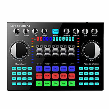 Picture of YMXLB K1 Computer Phone Voice Changer HiFi Live Sound Card Mixer Board Streaming Audio 5.0 Universal