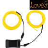 Picture of JIGUOOR USB Rechargeable EL Wire 32.8ft/10m (5mx2) Bright Neon Light Strip 360° Illumination Neon Tube Rope Lights for DIY, Festival, Party Decoration, Halloween, Chrismas (32.8ft/10M, Yellow)