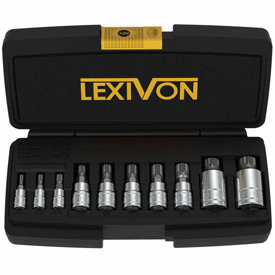 Picture of LEXIVON XZN Triple Square Spline Bit Socket Set, Premium S2 Alloy Steel | 10-Piece European Style M4 - M18 Set | Enhanced Storage Case (LX-145)