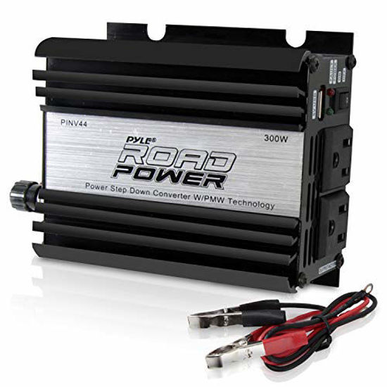 Picture of Pyle PINV44 Plug In Car 300 Watt 12V DC to 115 Volt AC Power Inverter with Modified Sine Wave and 5 Volt USB Outlet