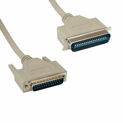 Picture of KENTEK 25 Feet FT IEEE-1284 DB25 to CN36 Parallel Serial Printer Data Cable Cord 28 AWG Bi-Directional 25 to 36 Pin Molded Male to Male M/M Centronics 18PR Port for LPT Legacy PC Mac Linux