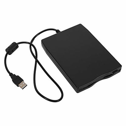 Picture of Fauge USB Floppy Drive 3.5inch USB External Floppy Disk Drive Portable 1.44 MB FDD USB Drive Plug and for PC Windows98SE Windows XP Vista Black