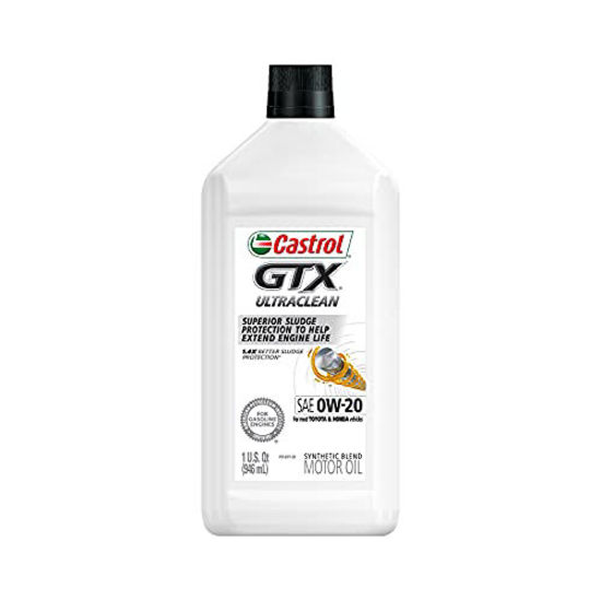 Picture of Castrol GTX Ultraclean 0W-20 Synthetic Blend Motor Oil, 1 Quart (Pack of 6)