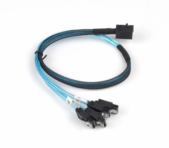 Picture of Internal Mini SAS to SATA Cable, SFF-8643 to SATA Forward Breakout Compatible with Raid Controller Hard Drive