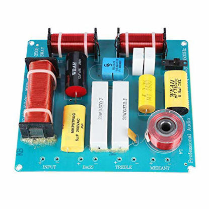 Picture of Speaker Crossover, Passive Crossover Frequency Divider 3 Way Speaker Crossover Filter Audio 300W for DIY KTV Stage Speaker