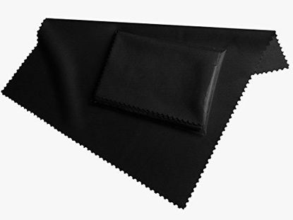 Picture of HighTech microfiber display cleaning cloth black - washable (20cm x 19cm) - microfibre for Smartphone, eBook Readers, Tablet PC, glasses