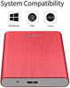 Picture of External Hard Drive - Slim 2TB Hard Drive, Super Fast Type-C Portable External Hard Drive for Mac, PC, Desktop, Laptop (2TB, Red) (2TB, D)