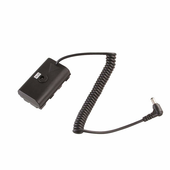 Picture of Fotga NP-F Dummy Battery DC Coupler with Extendable DC 5.5*2.5mm Cable for NP-F970 NP-F960 NP-F770/F750/F550 to Power Video LED light Camera Monitor YN300 II YN-600 W260 5080LED 5010LED 5012LED 5010A