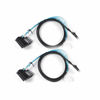 Picture of 2pcs Internal Mini SAS 36 Pin sff-8087 to 4X sff-8482 29 Pin Cord with SATA Power Port