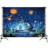 Picture of Halloween Themed Photo Background 7x5ft Forest Scary Moon Night Spooky Forest Pumpkins Jack Lantern Kids Birthday Party Before Xmas Baby Shower Photography Backdrops Photo Props Vinyl