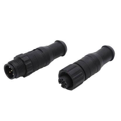 Picture of For NMEA 2000 Terminator Pair 2PCS Marine for NMEA 2000 Terminators M12 Male Female 5 Pin IP67 Waterproof for Lowrance Networks