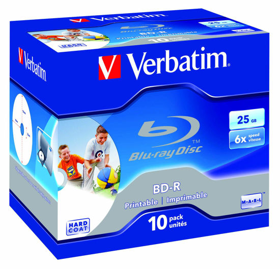 Picture of Verbatim BD-R 25Gb Pk 10 Printable blu-ray disc Blue ray