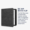 Picture of kwmobile Case Compatible with Kobo Sage - Book Style Felt Fabric Protective e-Reader Cover - Dark Grey