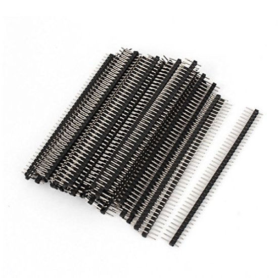 Picture of uxcell 50pcs 2.54mm Spacing 40 Way Straight Male Pin Header Connector Strip